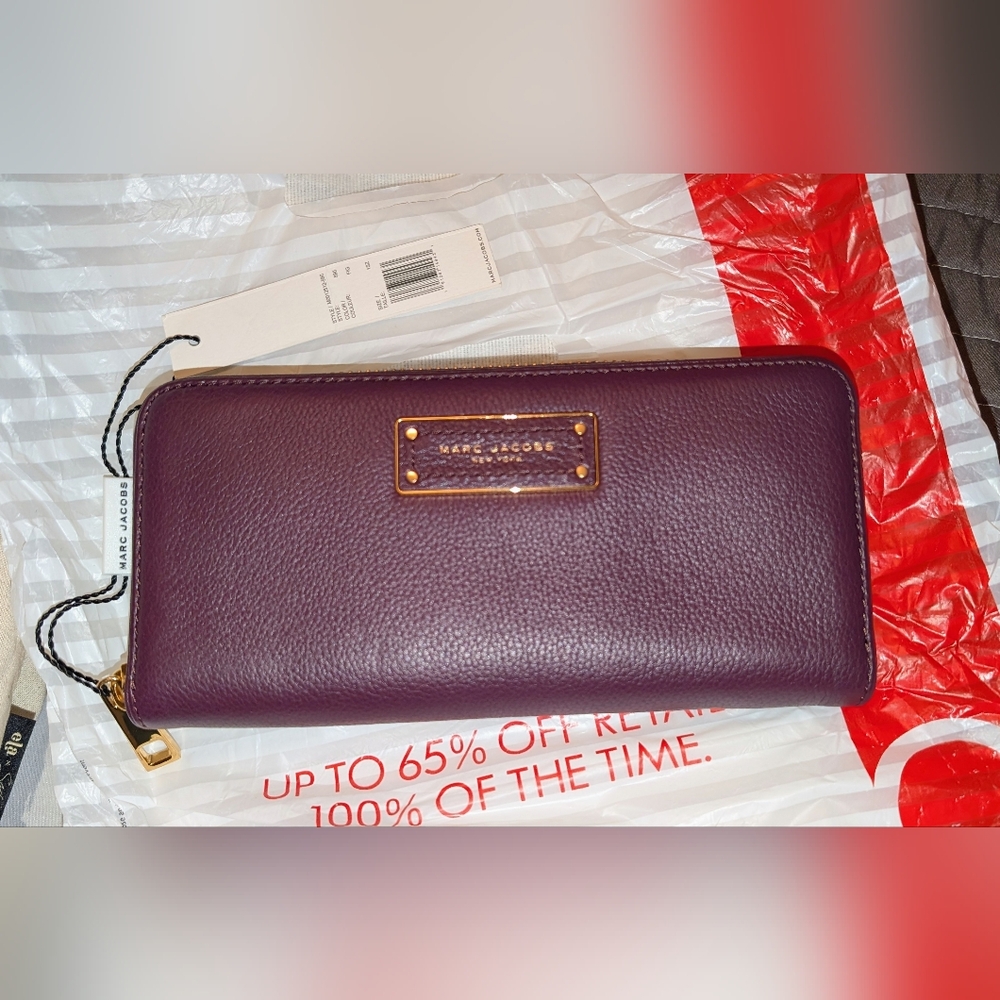Marc Jacobs Deep Purple Leather Wallet